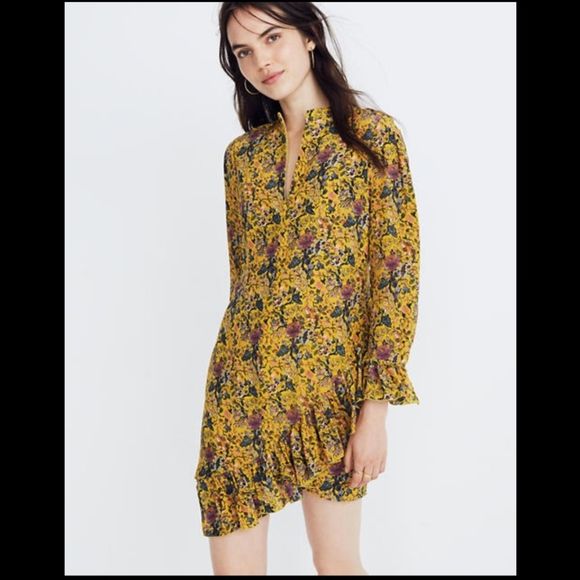 Madewell Dresses & Skirts - Madewell Karen Walker Yellow Floral Dress NWT 22
